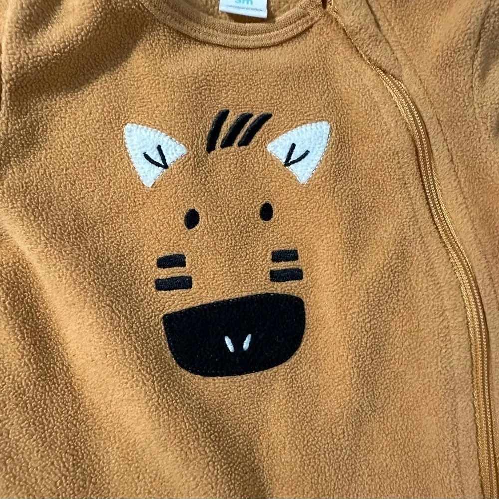 PL Baby size 3 month's pajamas brown with zebra